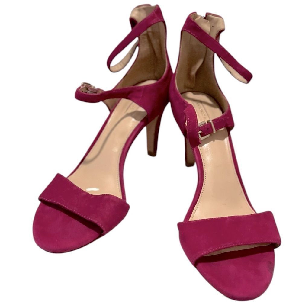 Antonio Melani Suede Ankle Strap Sandals Fuchsia Size 10
